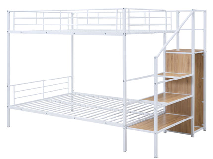 Bunk Bed With Lateral Storage Ladder And Wardrobe