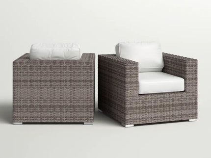 Grade - Club Patio Chair With Sunbrella Cushions (Set of 2) - Gray Mix / White