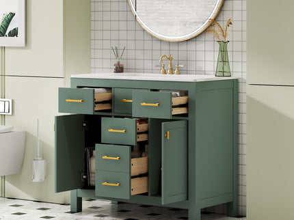 Bathroom Vanity With Sink Combo Set, Modern Bathroom Cabinet With 4 Drawers