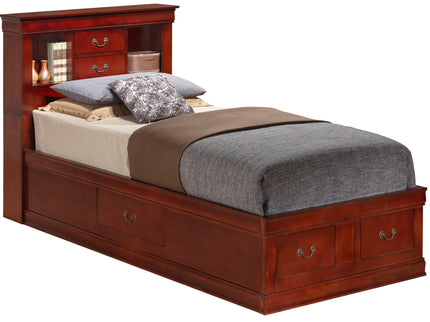 Traditional Style Bookcase Storage Bed