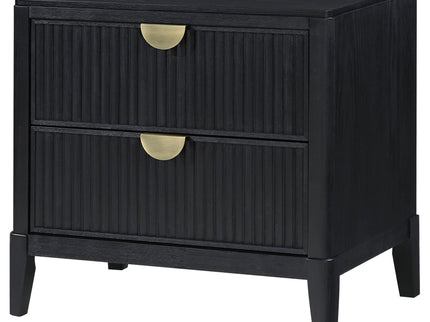 Mason - 2 Drawer Nightstand With Fluted Design - Black