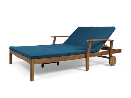 Etherealize - Outdoor Adjustable Double Chaise Lounge With Water Resistant Cushions