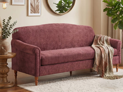 Loveseat Sofa, 2 Seater Couch With Rolled Arms