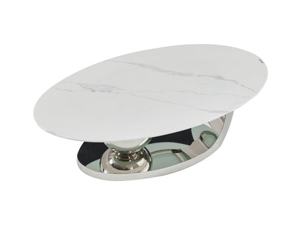 Oval Coffee Table With Geometric Precision