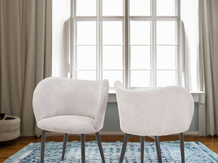 Dining Chair With Curved Padded Back (Set of 2) - Gray