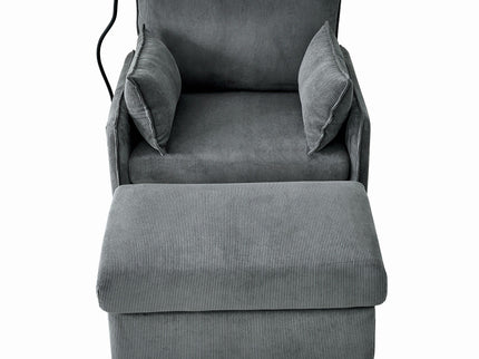Comfy Oversized Chaise Lounge Chair With Ottoman And Storage