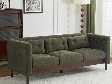Upholstered Sofa Modern 3 Seater Sofa Couch With Tufted Design For Living Room