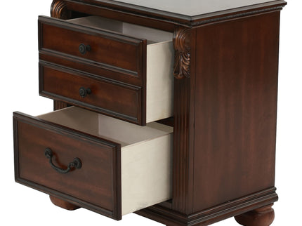 3 Piece Bedroom Set, Elegant Panel Bed With 2 Nightstands
