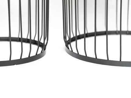 Solar Powered Nesting Side Table Set - Black