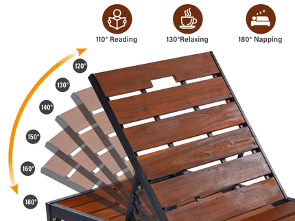 Outdoor Chaise With Adjustable Backrest