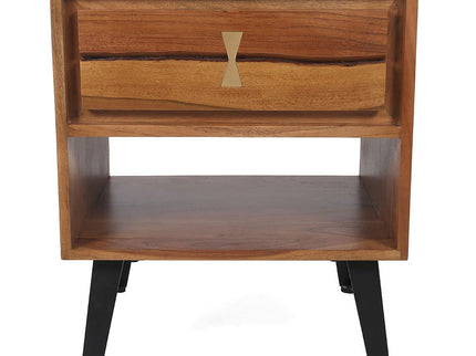 Asther - Bedside Table - Natural Wood / Brown