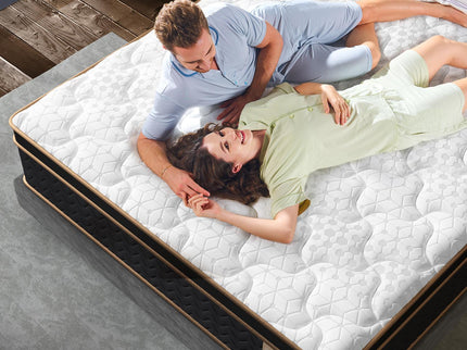 Plush Hybrid Mattresses With Gel Memory Foam, Individual Pocket Spring Motion Isolation Edge Support