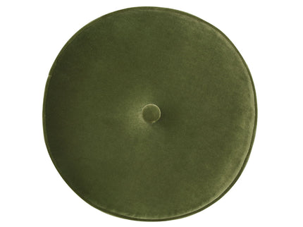 Riley - Round Footstool Ottoman - Olive Green