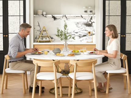 Round Extendable Dining Table Set With Chairs