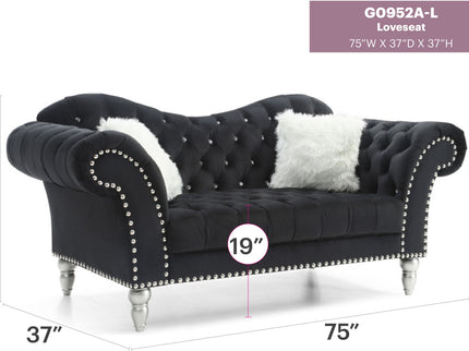 Elegant Round Arm Loveseat