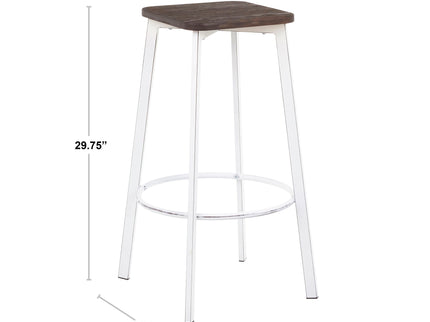 Clara - Industrial Square Barstool (Set of 2) - Espresso