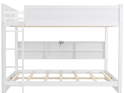 Bunk Bed With Storage Cabinets And USB Ports