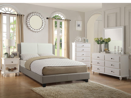 Bed Set With 2 Tone Upholstered Headboard