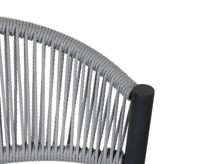 Outdoor Bar Height Metal Frame Counter Stools With Scallop Shaped Backrest & Water Resistant Cushions