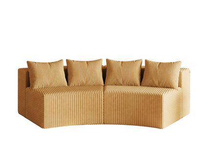 Curved Sectional Sofa With 4 Pillows, Modular Semi Circular Design