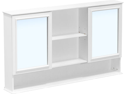 Wall Mounted Bathroom Medicine Cabinet With Double Mirrored Doors