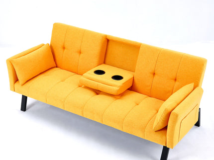 Sofa Bed With Foldable Design And Cup Holder