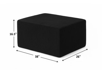 Upholstered Ottoman, Lounge Furniture - Black