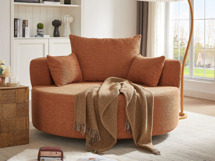360° Swivel Accent Barrel Chair With 3 Removable Pillows For Living Room