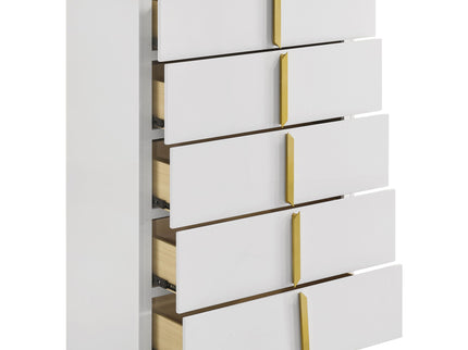 Lauryn - 5 Drawer Bedroom Chest - Gloss White