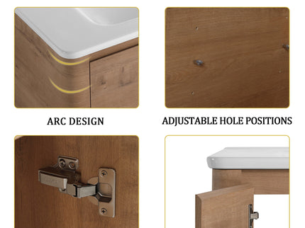 Freestanding Bathroom Vanity With Sink, 1 Small Storage Cabinet, Soft Close Door