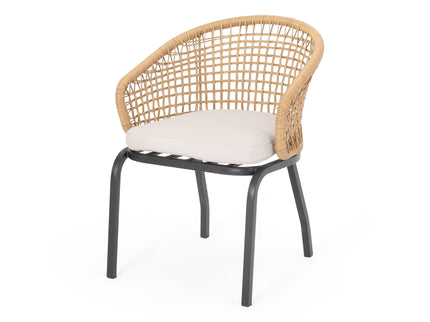 Outdoor Wicker Chair With Powder Coated Iron Legs