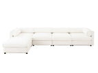 White / 2 Pc. 4 Seater Sectional, Ottoman