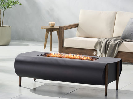Vernon - Rectangle Fire Pit 50, 000 Btu - Dark Gray