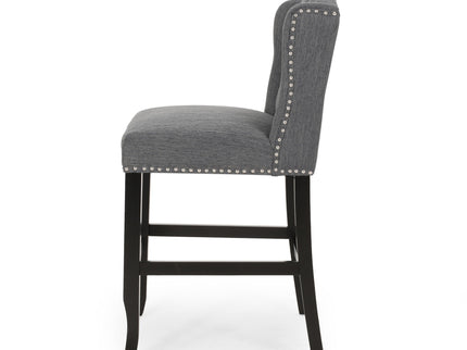Vienna - Fabric Tufted Counter Stool With Nailhead Accents (Set of 2)