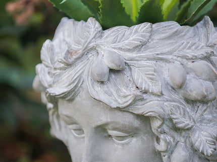 Cement Bust Wall Planter Indoor Outdoor Home Garden Decor, 8 - Gray