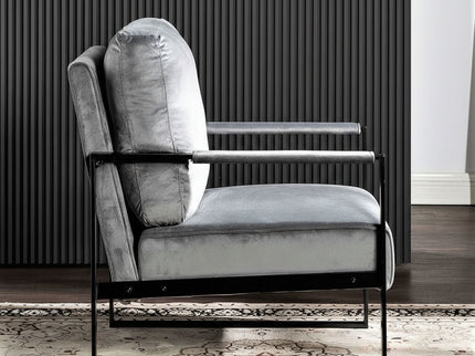 Classic Mid Century Modern Accent Chair With Durable Square Metal Frame, Armchair