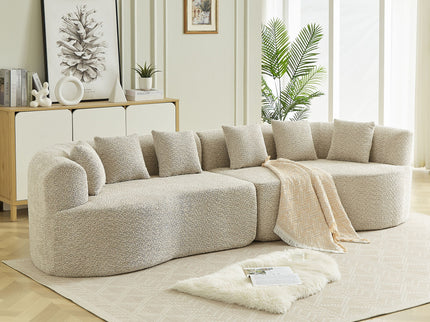 Curved Sectional Sofa With 6 Pillows