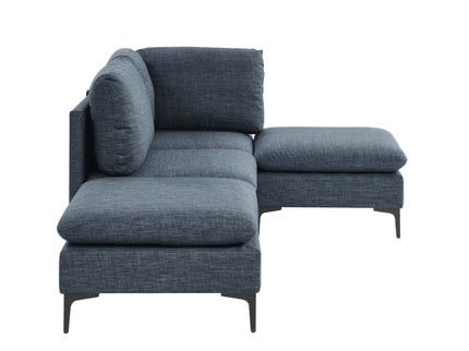Upholstered Modular Sectional With Tall Legs, Medium Firm Seat