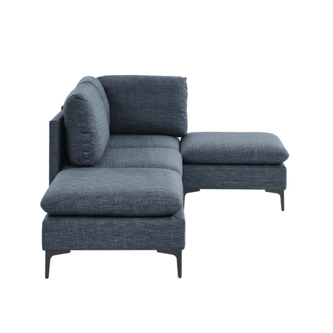 Upholstered Modular Sectional With Tall Legs, Medium Firm Seat