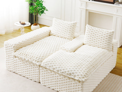 Modular Sofa, Convertible Twin Seat With Chaise Lounge