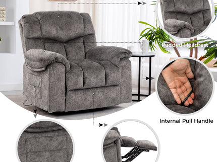 Swivel And Rocking Recliner Chair With Massage And Heating