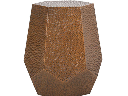 Modern Hammered Iron Geometric End Table