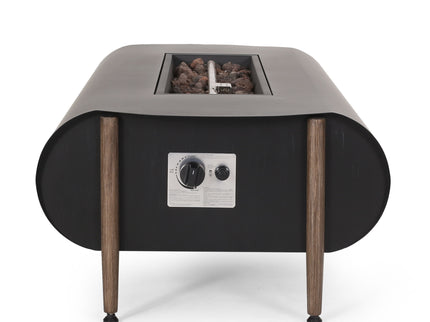 Vernon - Rectangle Fire Pit 50, 000 Btu - Dark Gray