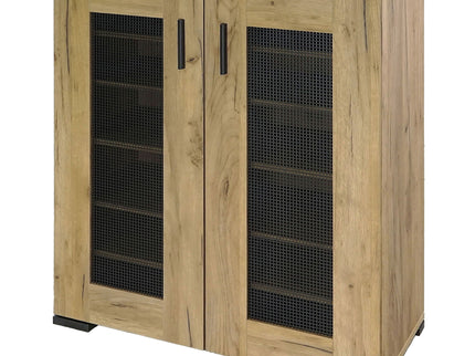 Door Accent Cabinet With Screens - Brown