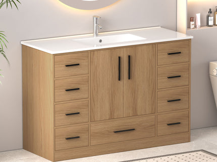 Bathroom Vanity With Abundant Storage 2 Soft Close Doors And 9 Drawers