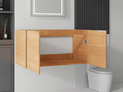 Floating Bathroom Vanity Cabinet & Soft Close Double Doors, Spacious Interior Storage, Wall Mounted, Cabinet Only