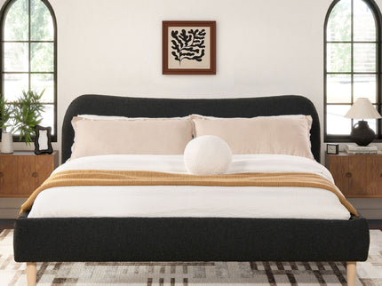Roman - Curved Headboard Upholstered Platform Bed