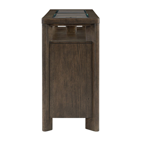 Side Server With Glass Inlay - Dark Oak
