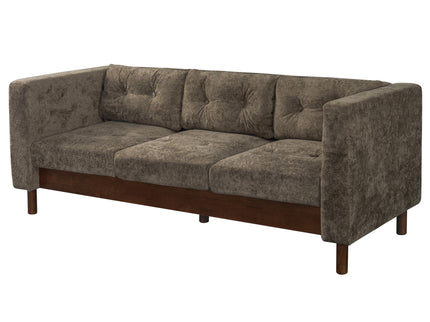 3 Seater Sofa With Square Arms, Tufted Pillow Back For Living Room