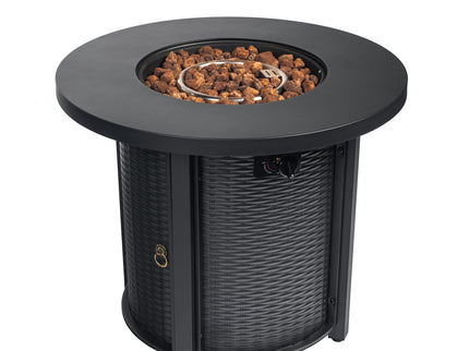 Propane Round 40000Btu Fire Pit Table - Black